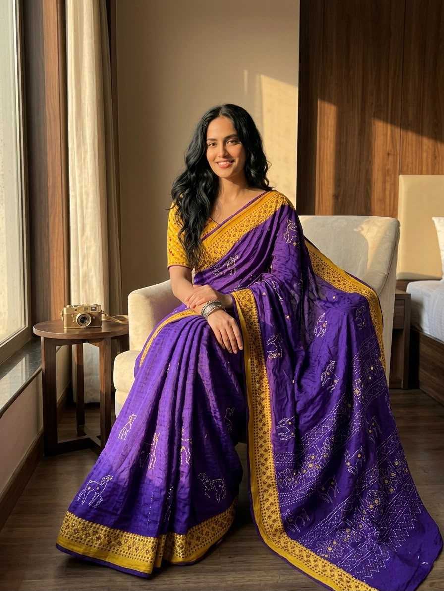 Dull Moss Designer Saree