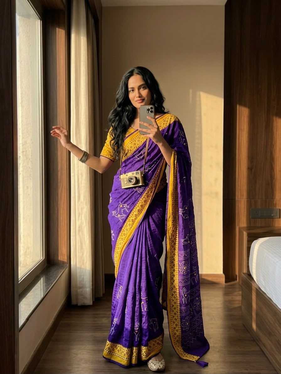 Dull Moss Designer Saree
