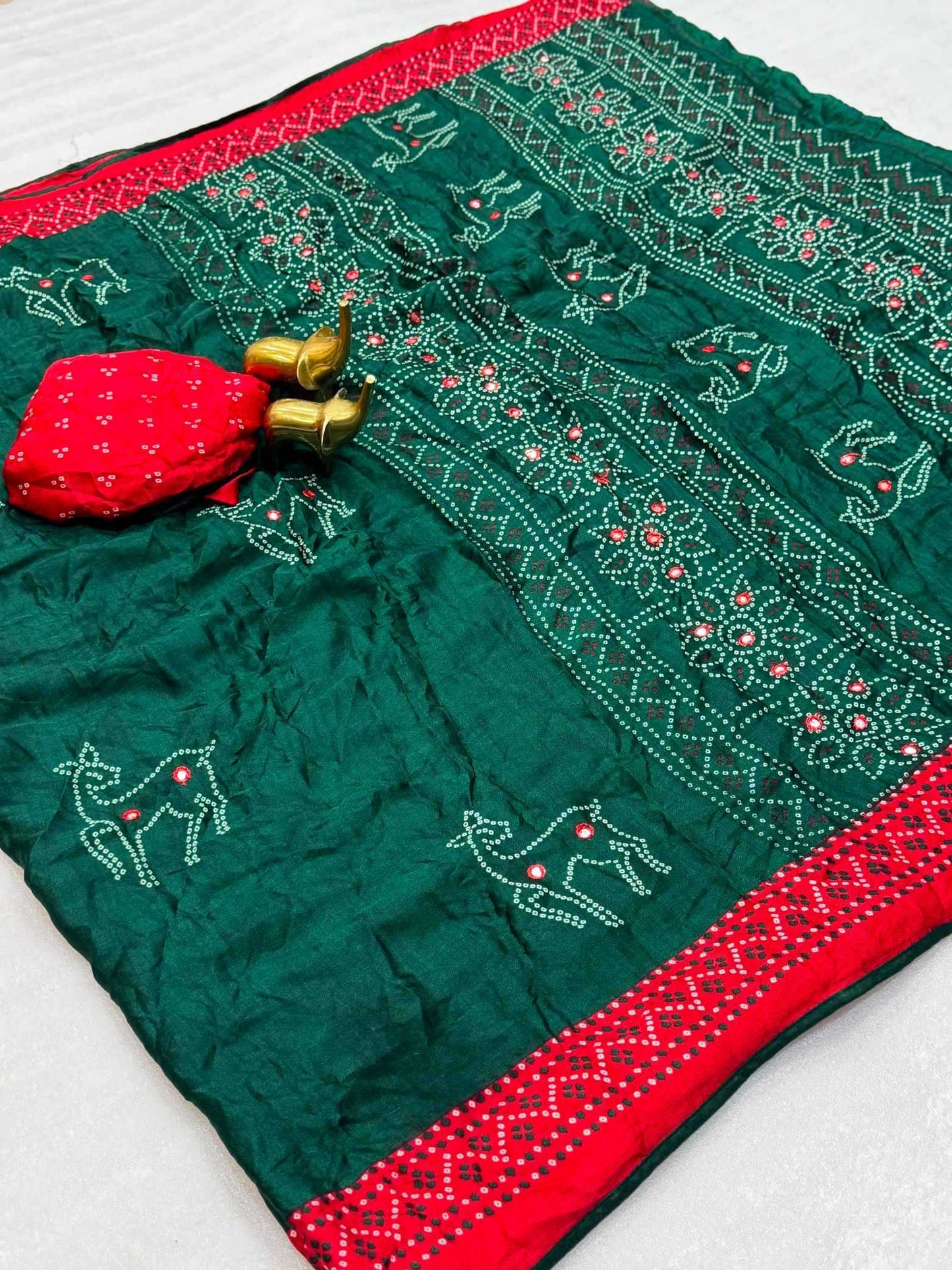 Dull Moss Designer Saree