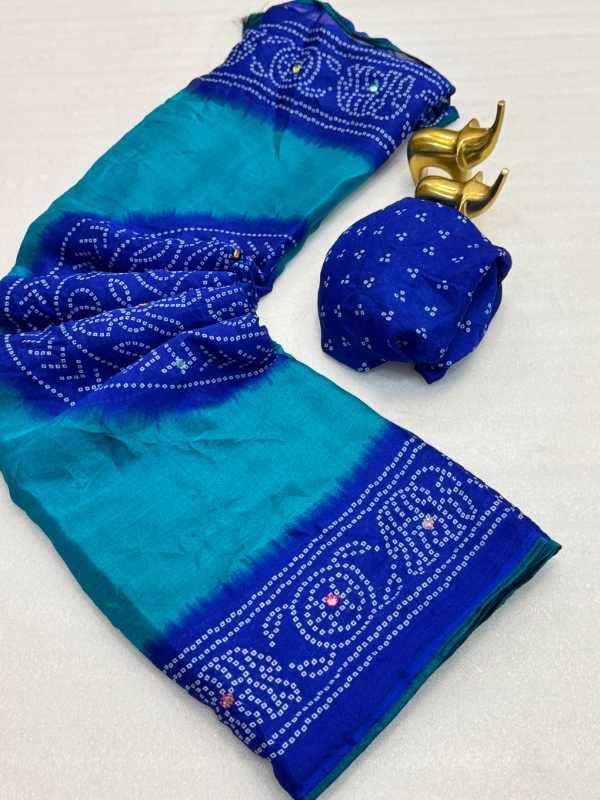 Banno Dull Moss Printed Saree