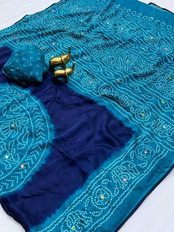Banno Dull Moss Printed Saree