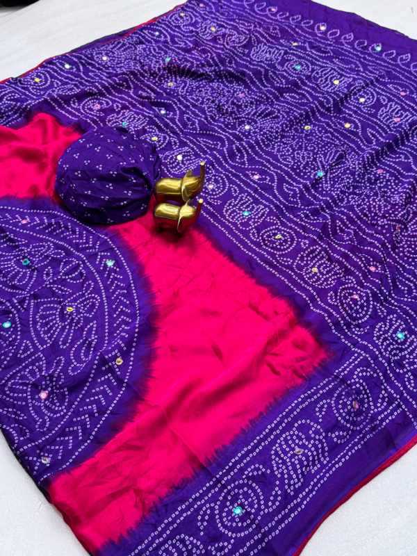 Banno Dull Moss Printed Saree