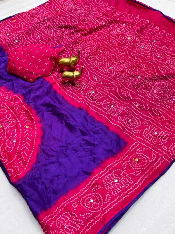 Banno Dull Moss Printed Saree
