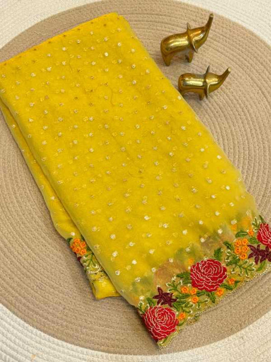 Butti Tissue Embroidered Saree