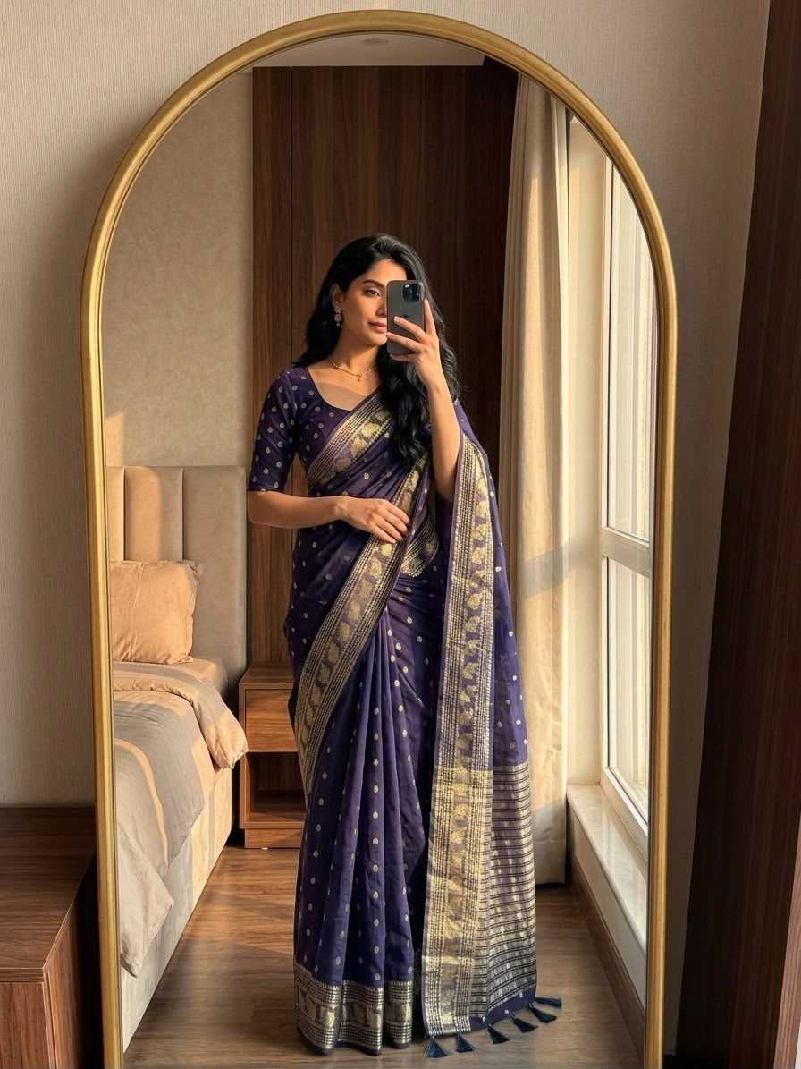 Candy Viscose Designer Saree in Sky Blue