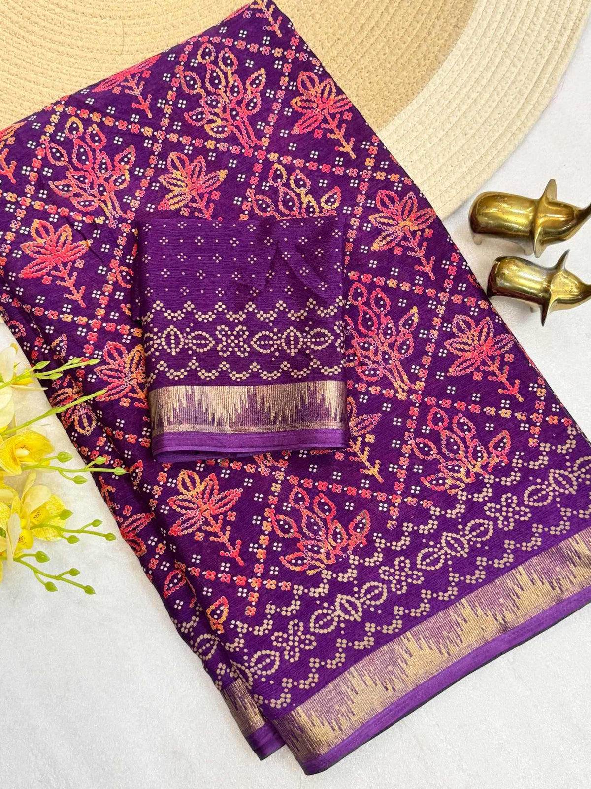 Devanshi Chinon Silk Printed Saree