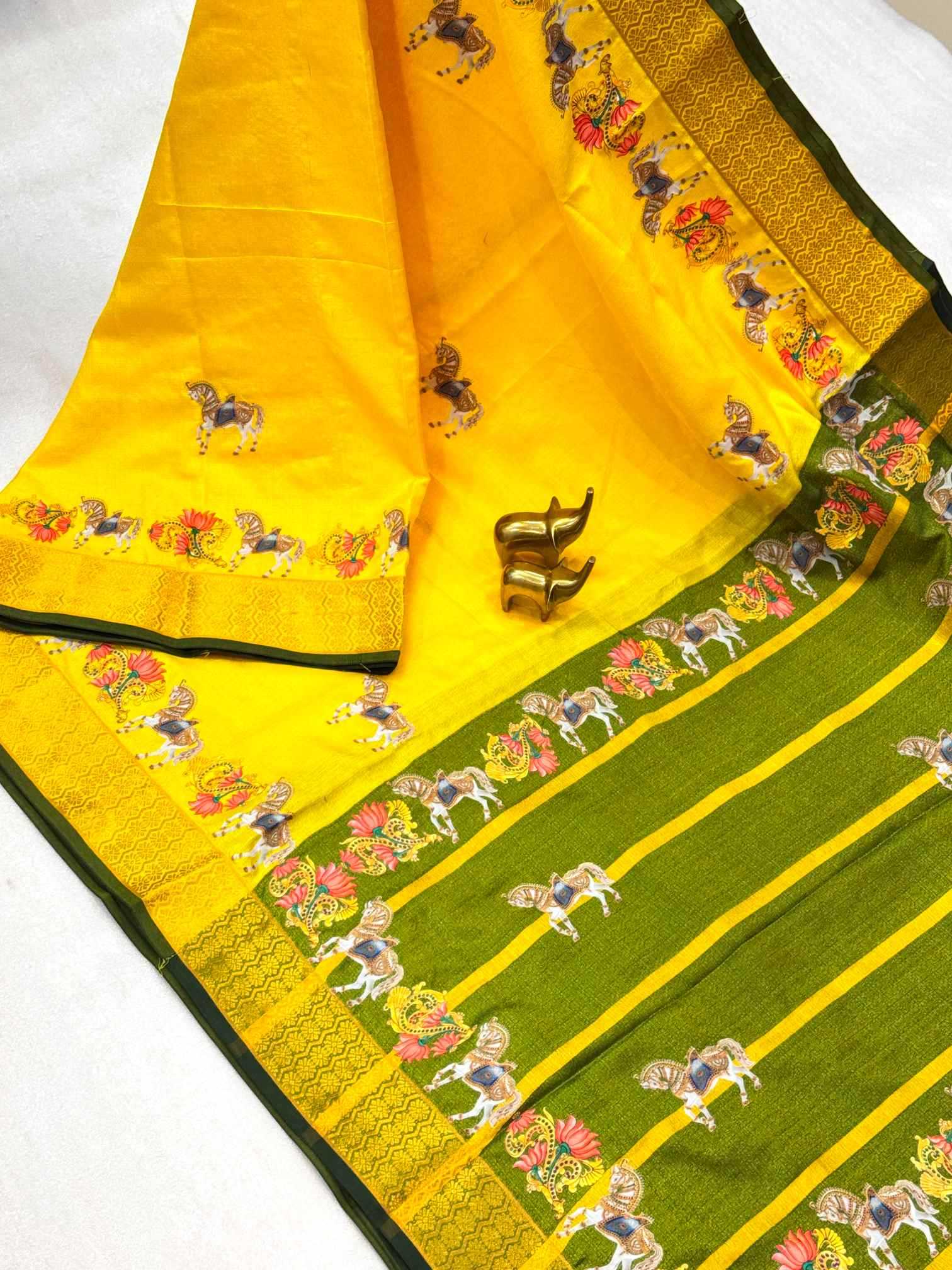 Cotton Zari Border Saree
