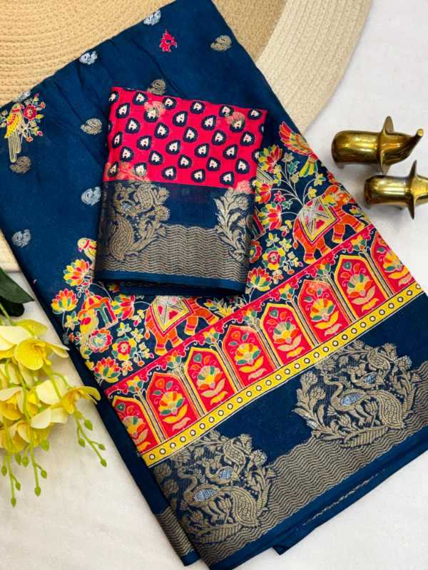 Dola Silk Kalamkari Saree