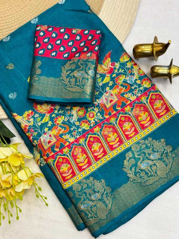 Dola Silk Kalamkari Saree