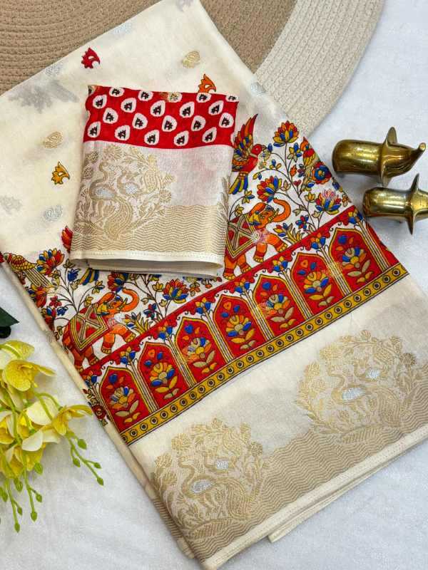 Dola Silk Kalamkari Saree