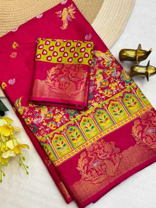 Dola Silk Kalamkari Saree