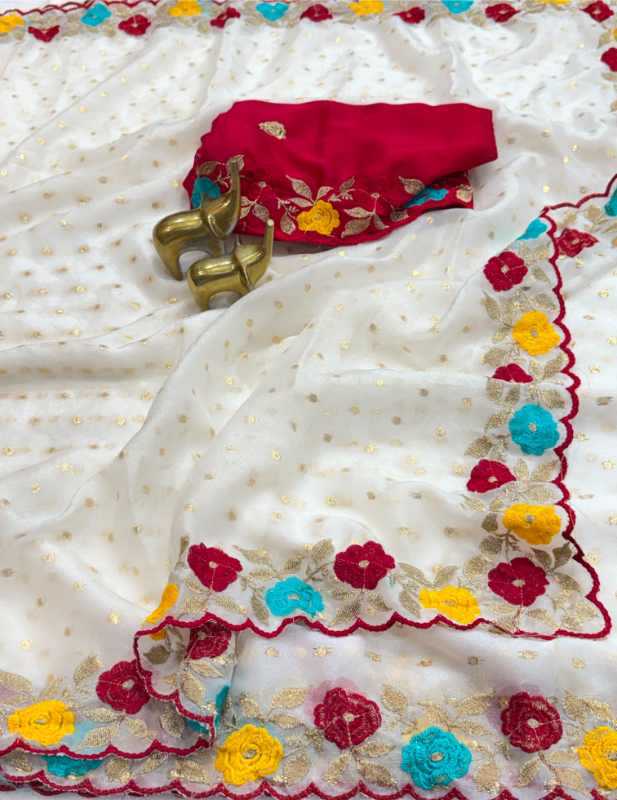 Feel Organza Embroidered Saree