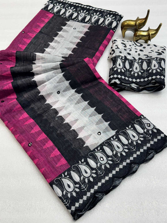 Gajraj Cotton Linen Saree