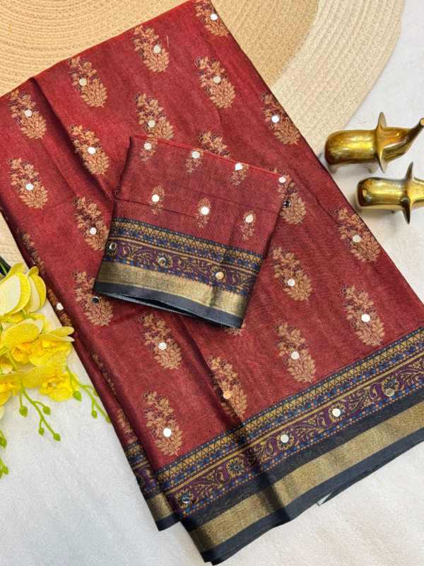Silk Ajrakh Saree