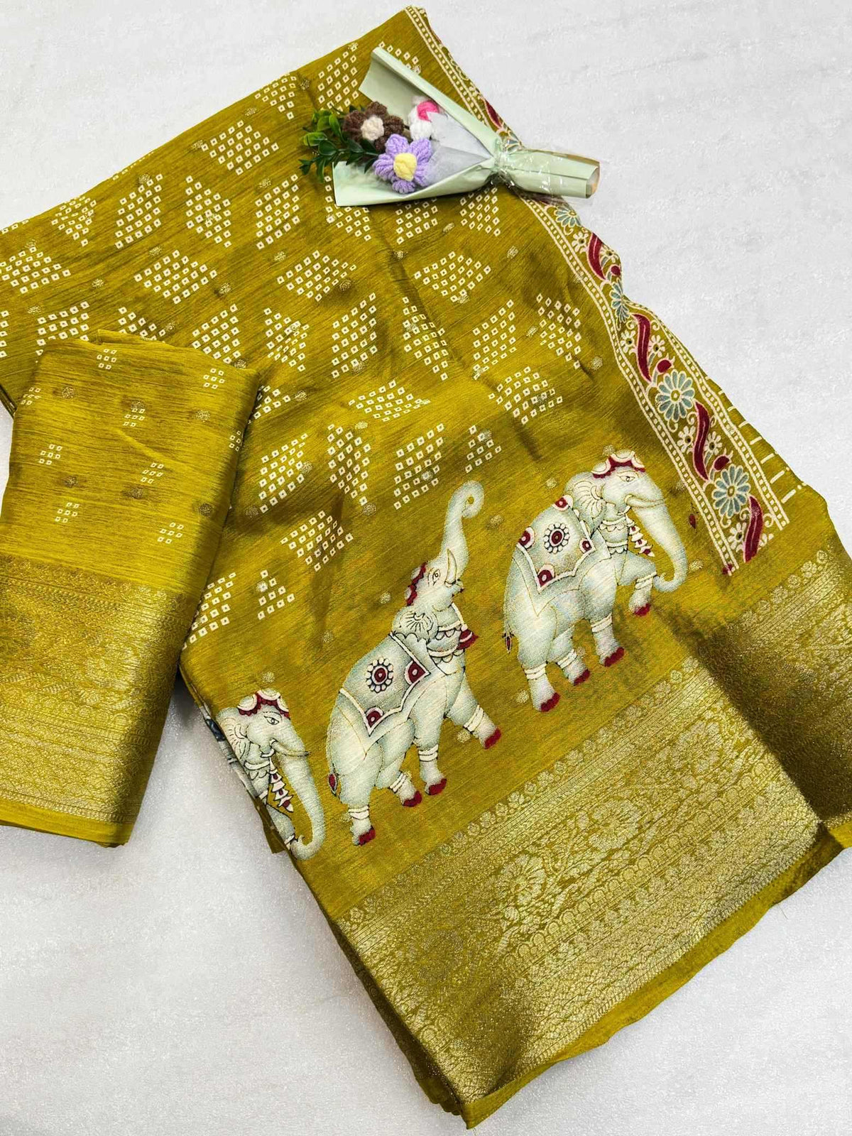Indumati Chinon Silk Traditional Saree