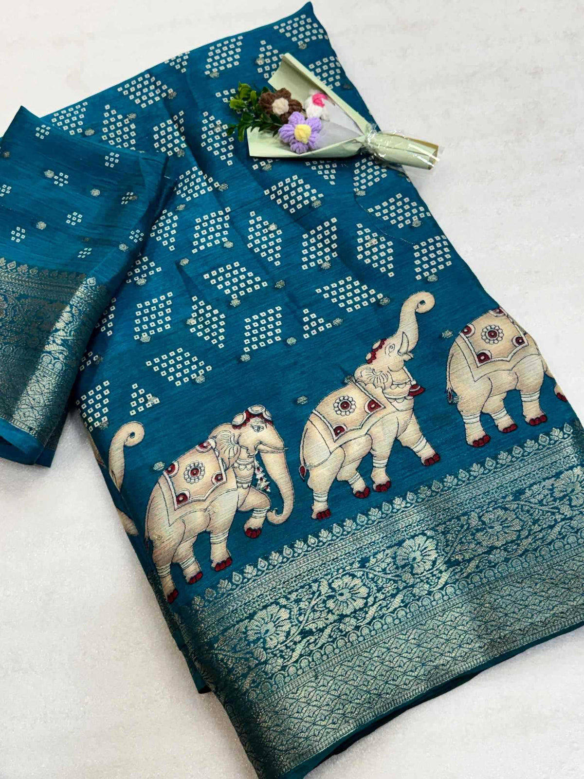 Indumati Chinon Silk Traditional Saree