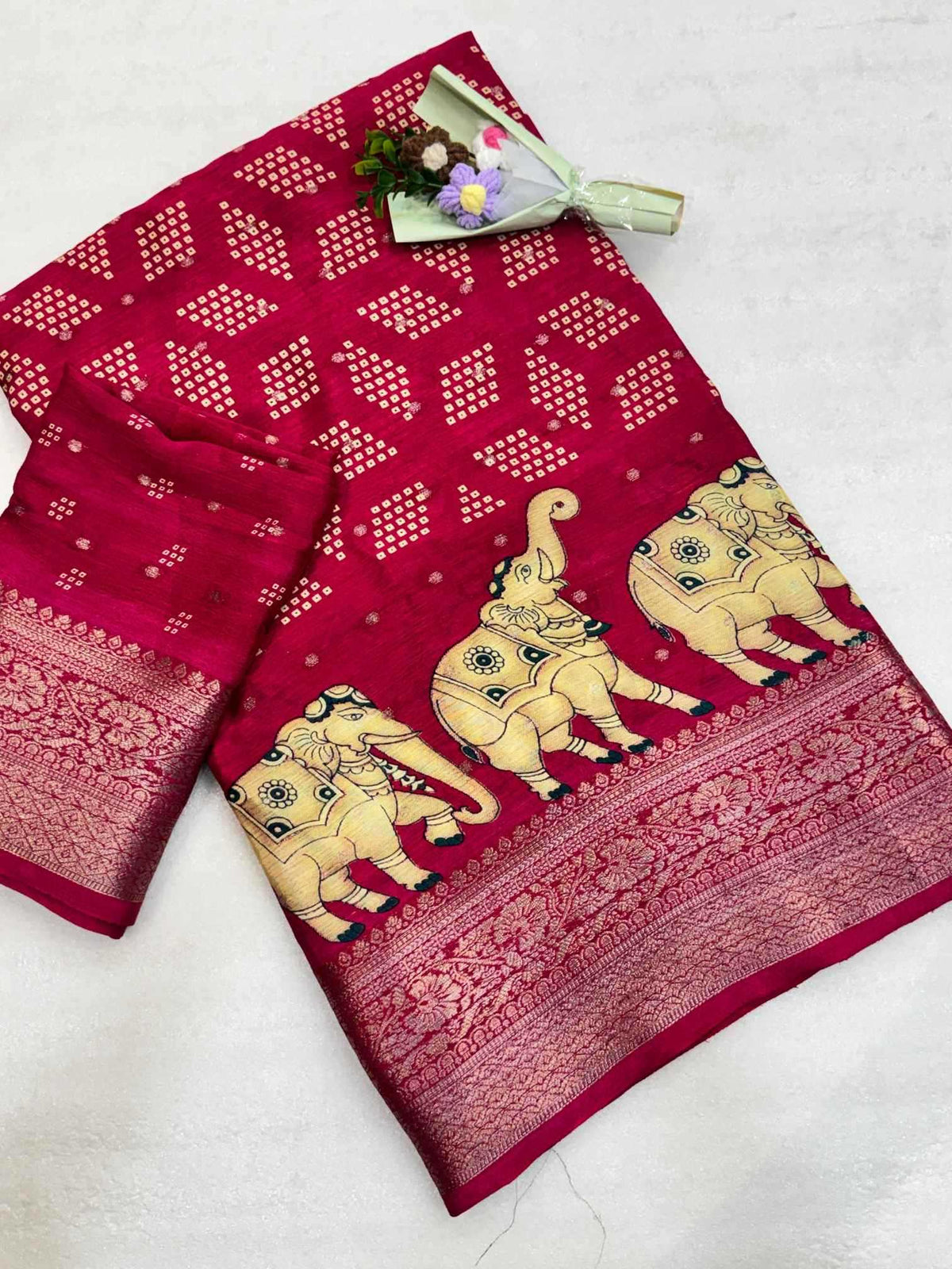 Indumati Chinon Silk Traditional Saree
