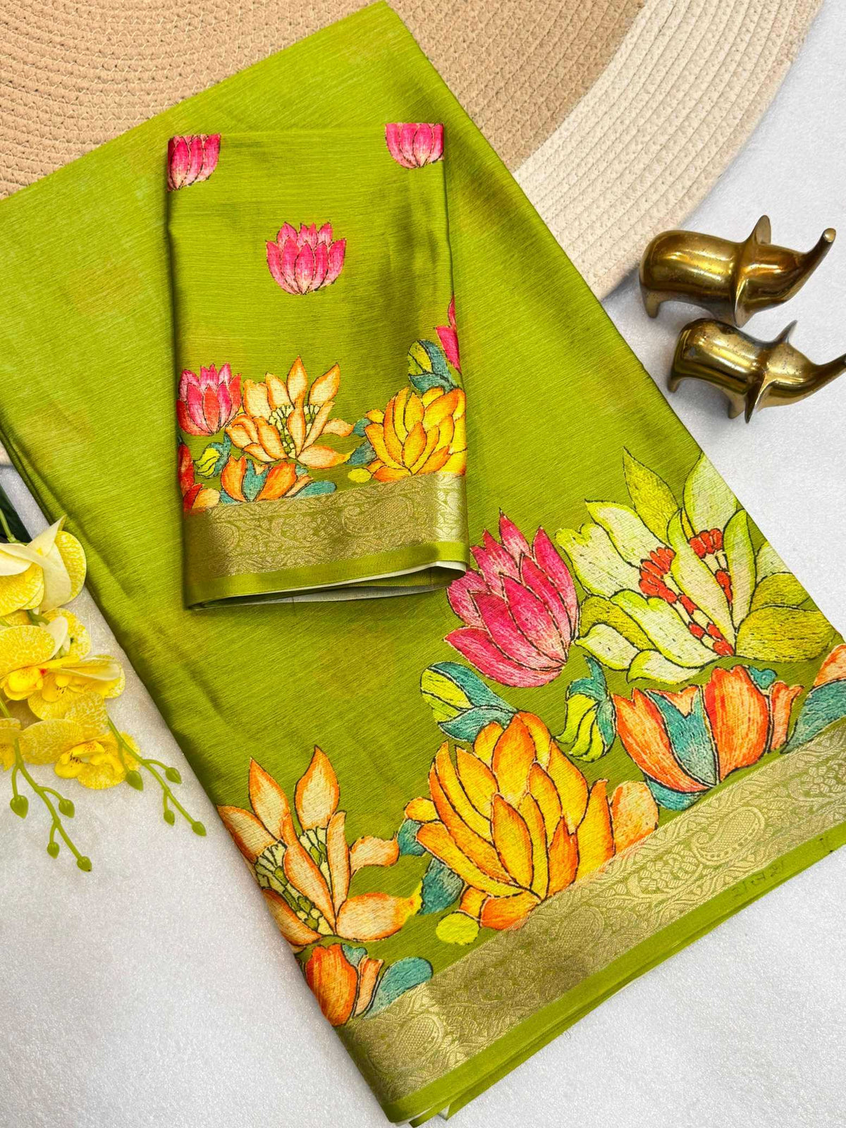 Chinon Silk Printed Saree