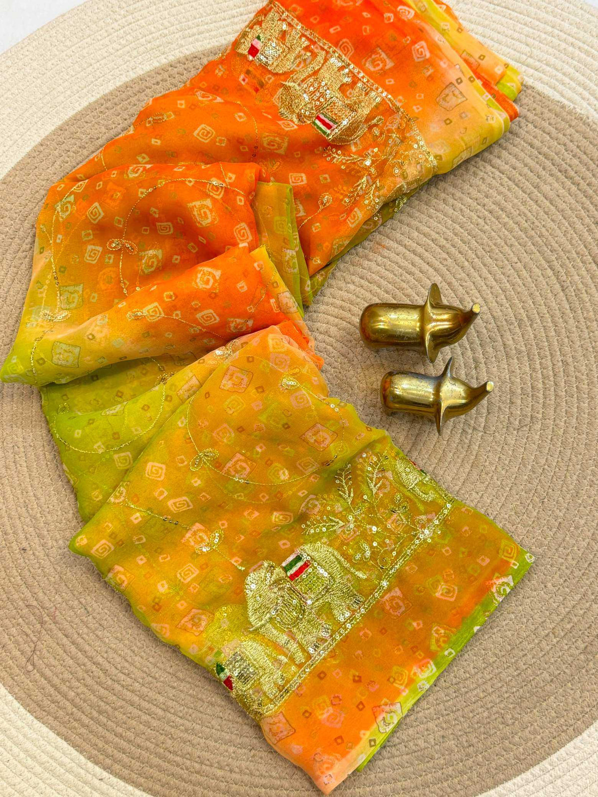 Jinal Georgette Printed Saree