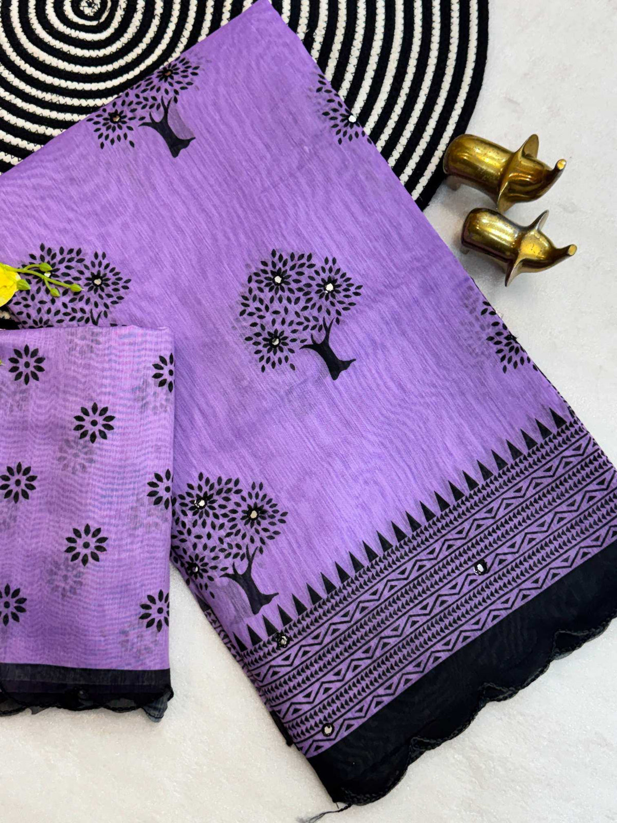 Khushi Chanderi Cotton Cutwork Saree
