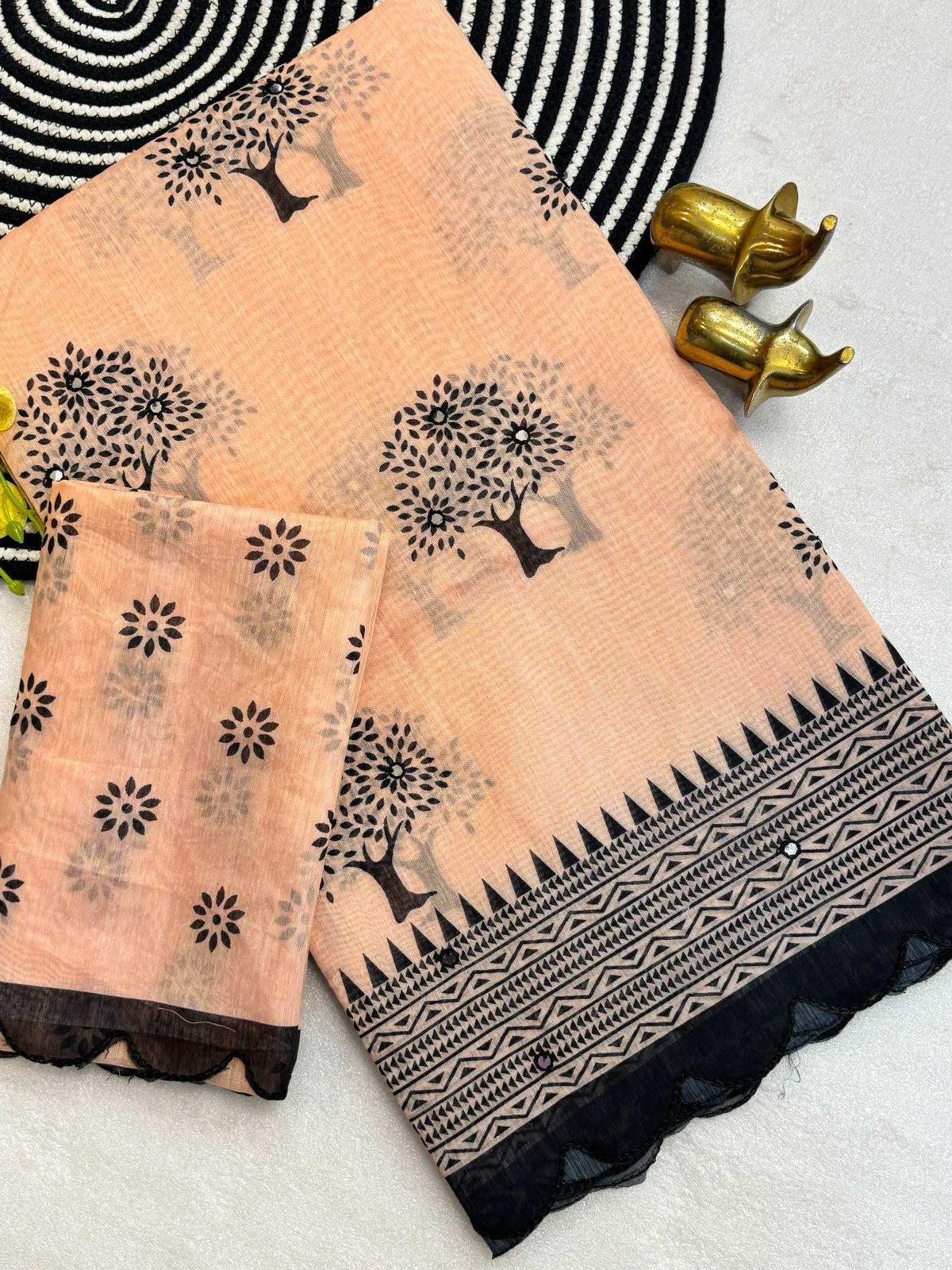 Khushi Chanderi Cotton Cutwork Saree
