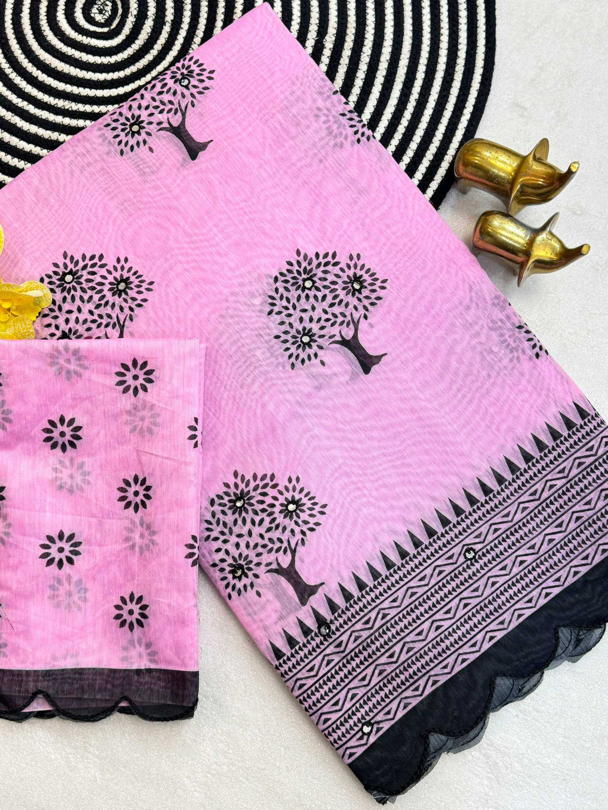 Khushi Chanderi Cotton Cutwork Saree