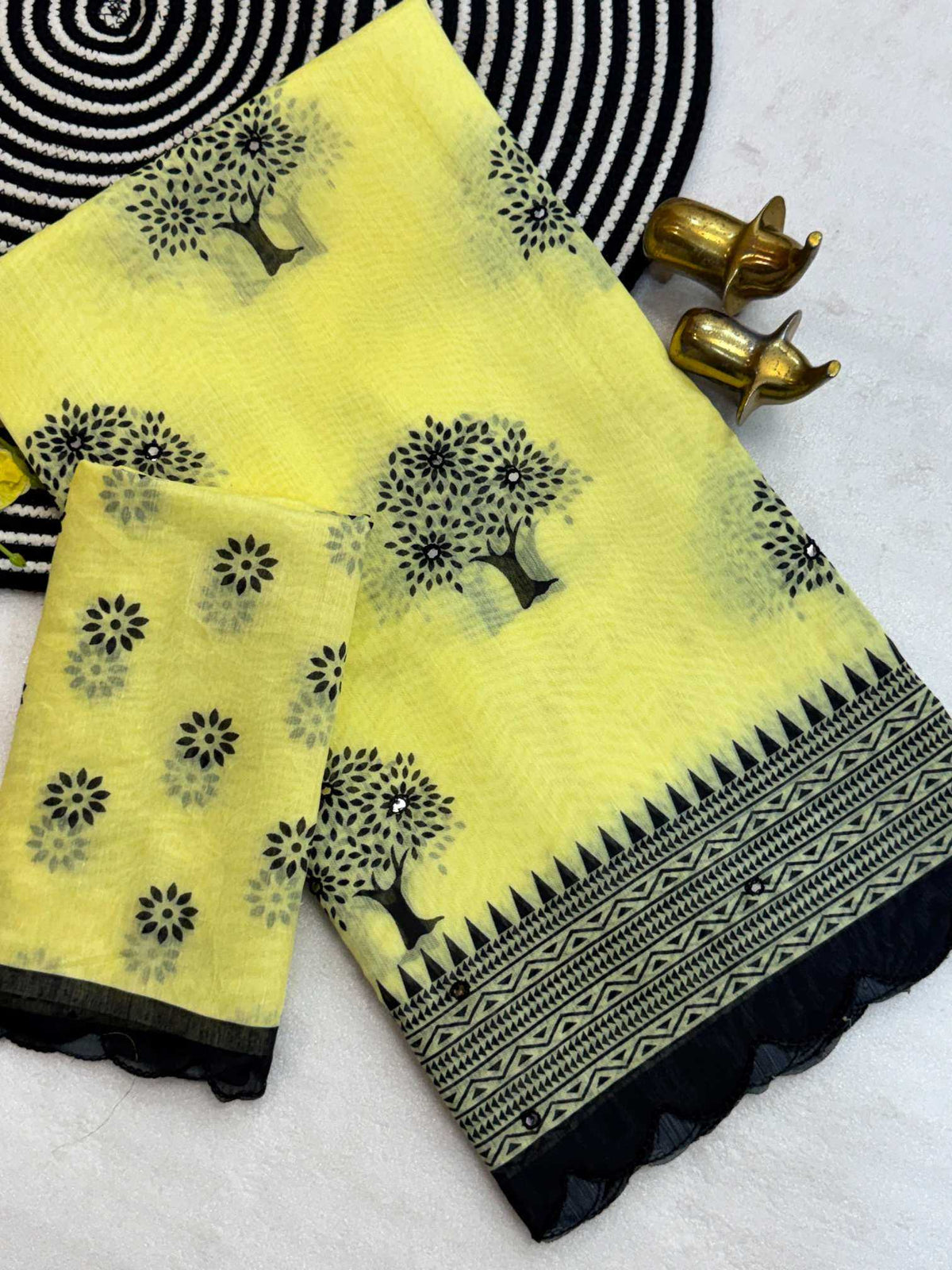 Khushi Chanderi Cotton Cutwork Saree