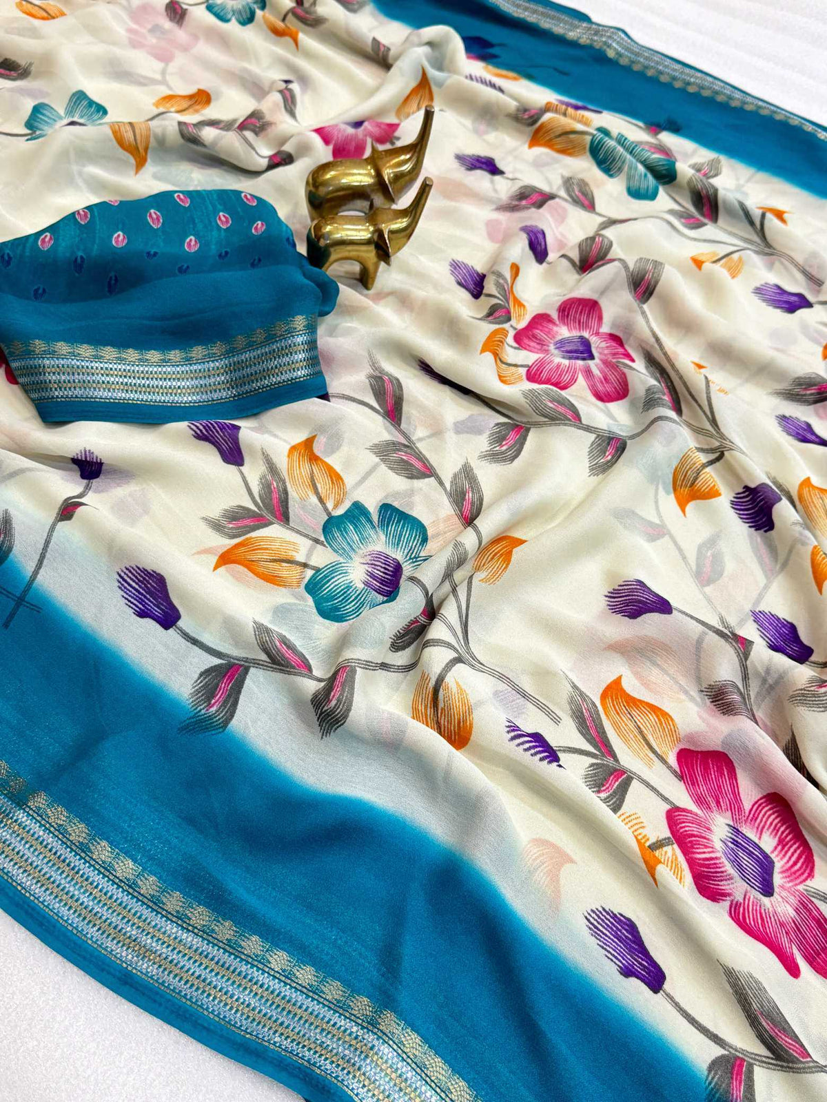 Kumudini Heavy Silk Printed Saree