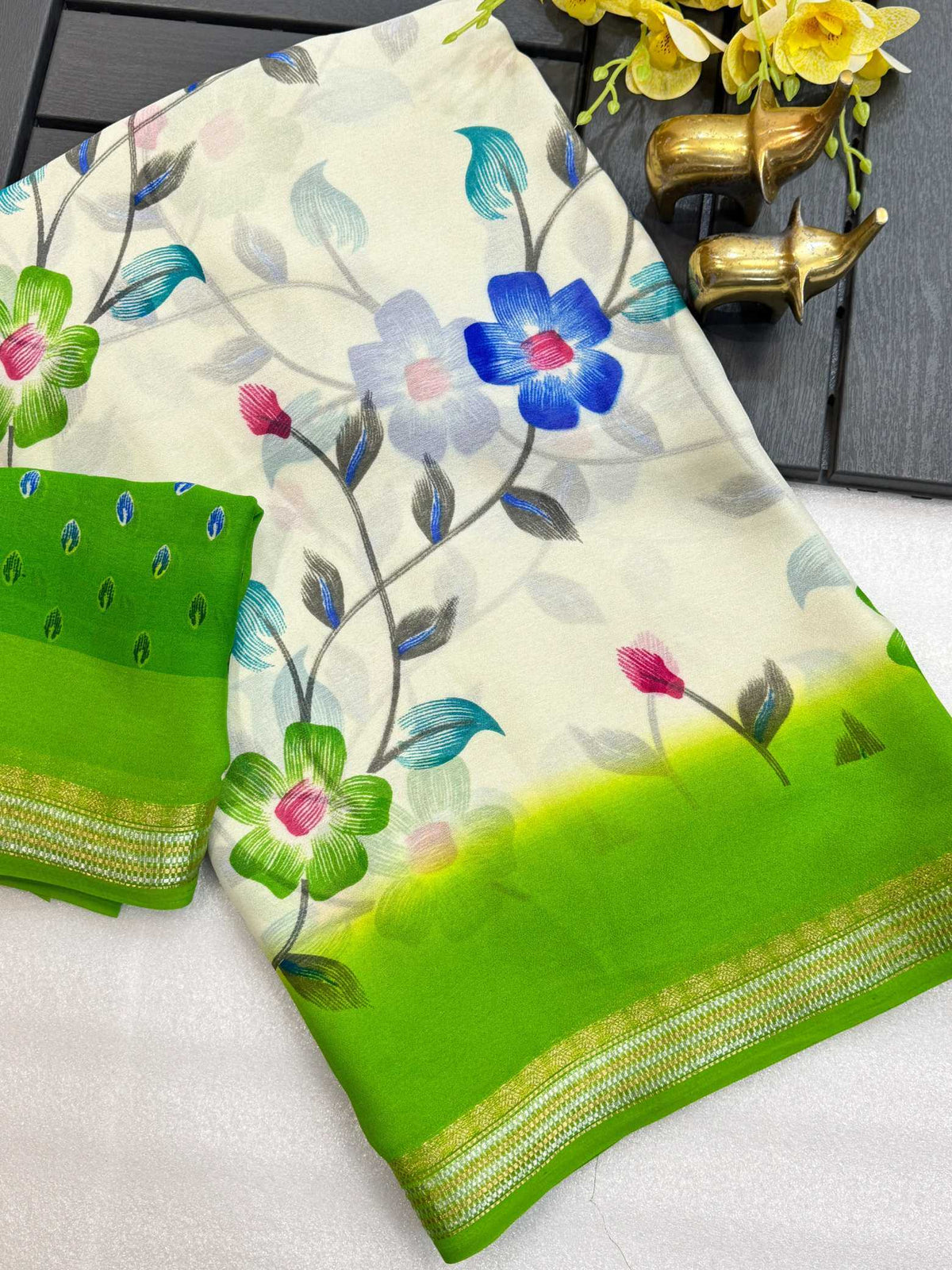 Kumudini Heavy Silk Printed Saree