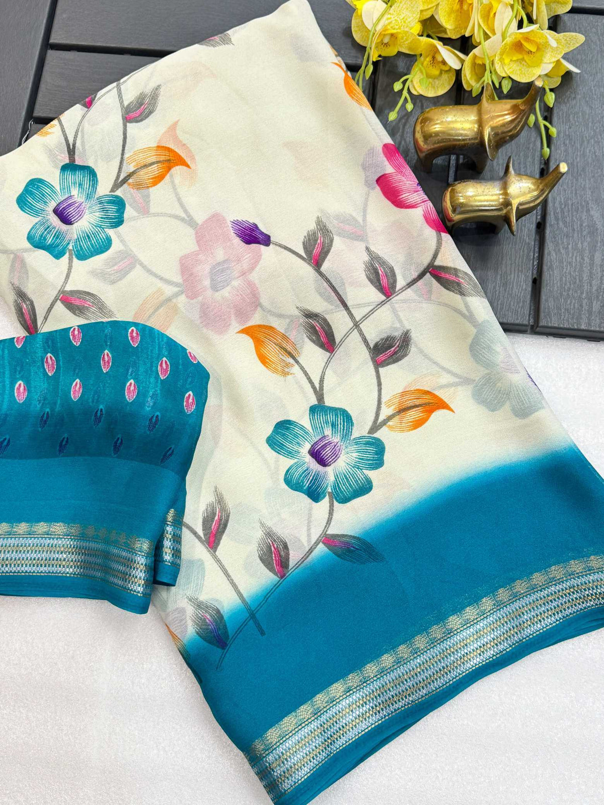 Kumudini Heavy Silk Printed Saree