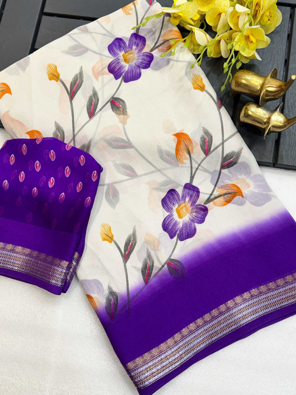 Kumudini Heavy Silk Printed Saree