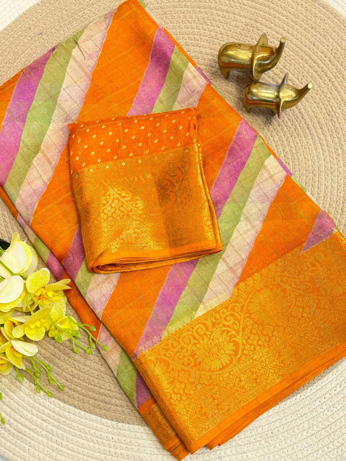 Jacquard Leheriya Saree