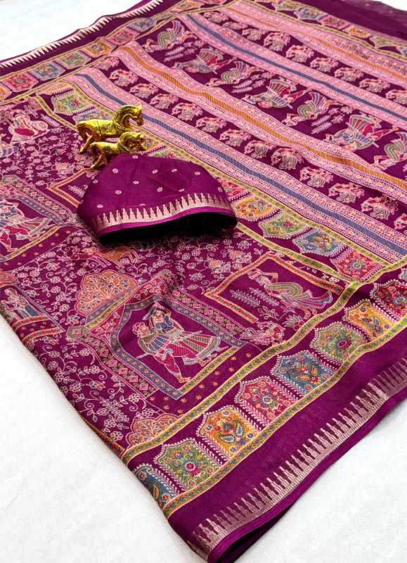Dull Moss Designer Saree