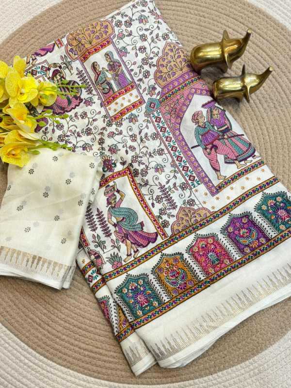 Dull Moss Designer Saree