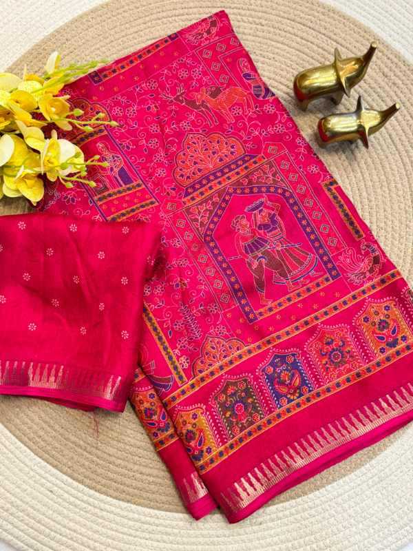 Dull Moss Designer Saree