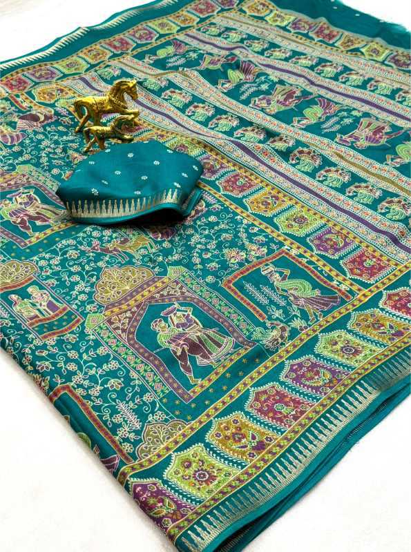 Dull Moss Designer Saree
