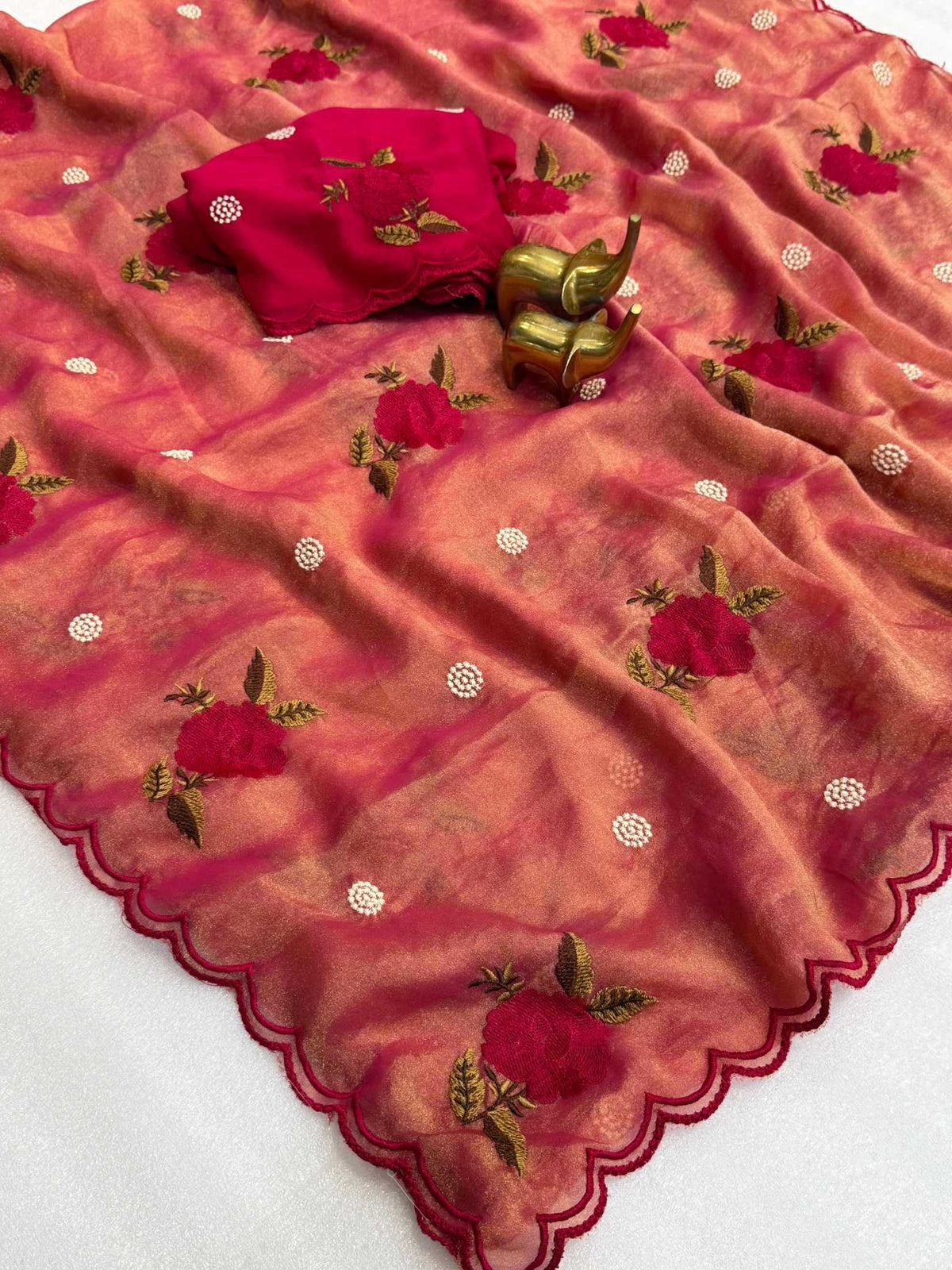 Rose Gold Soft Silk Saree