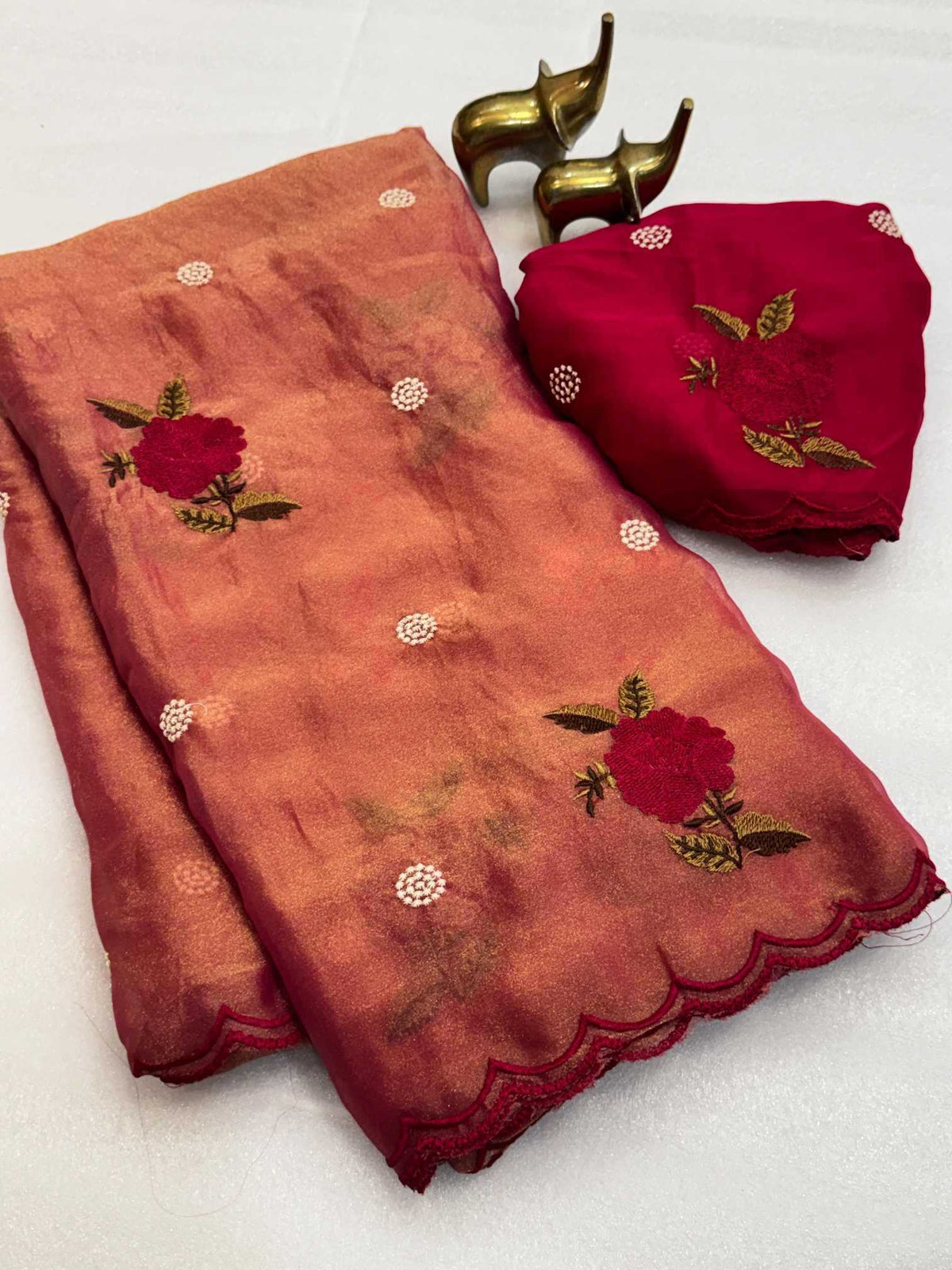 Rose Gold Soft Silk Saree