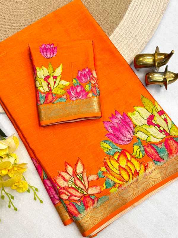Chinon Silk Printed Saree