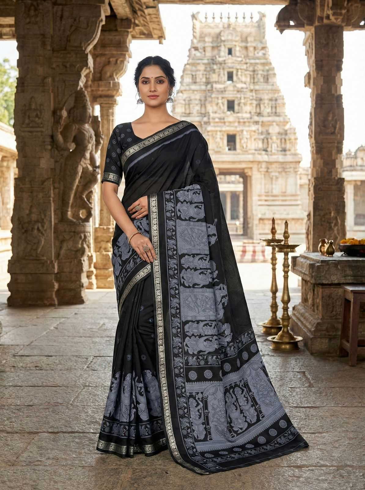 Silk Traditional Saree in Mustard