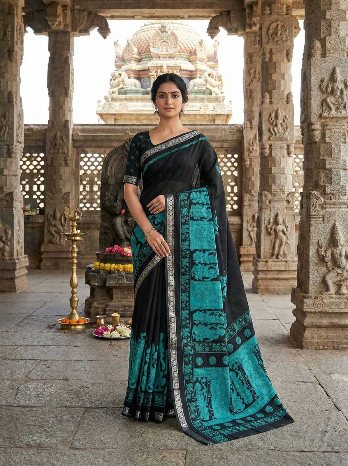 Silk Traditional Saree in Mustard