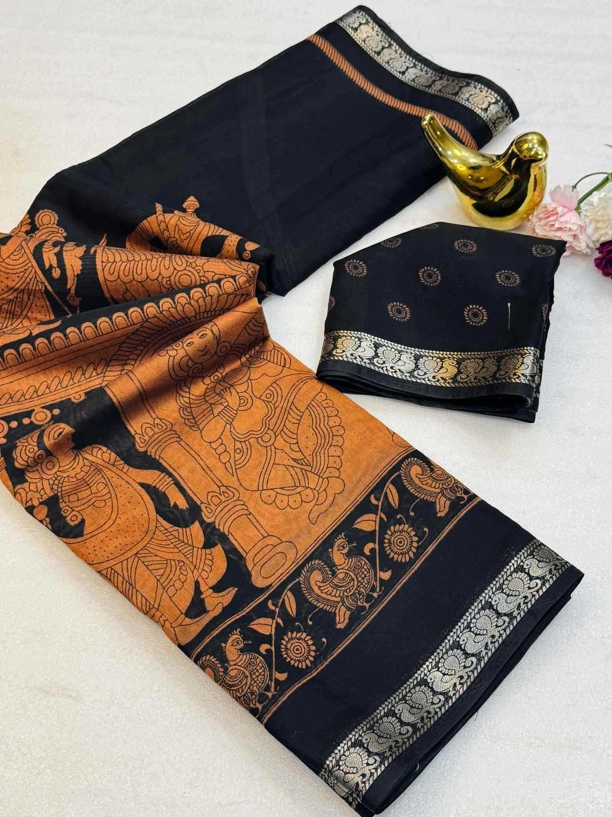 Silk Traditional Saree in Mustard