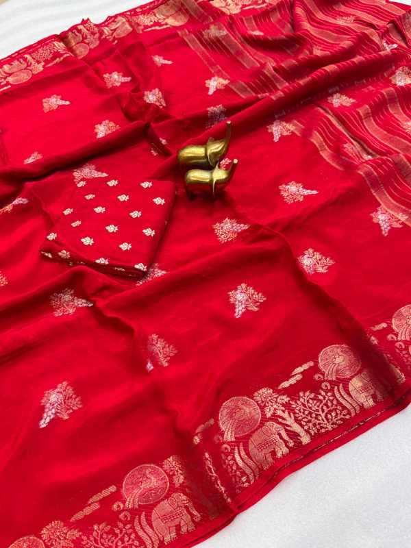 Silk Viscose Jacquard Saree