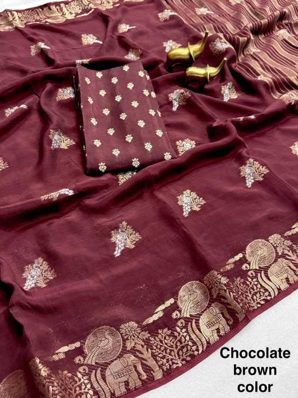 Silk Viscose Jacquard Saree