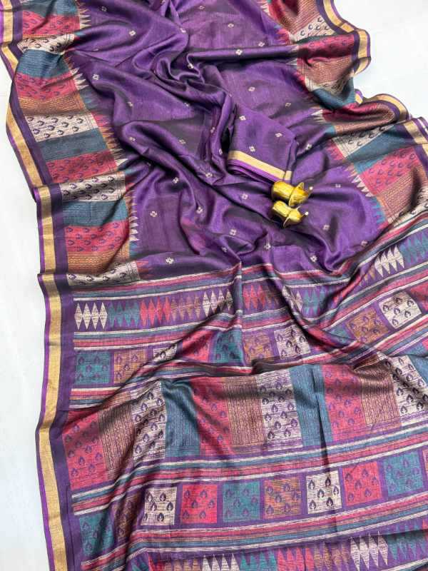 Soniya Cotton Printed Saree in Purple