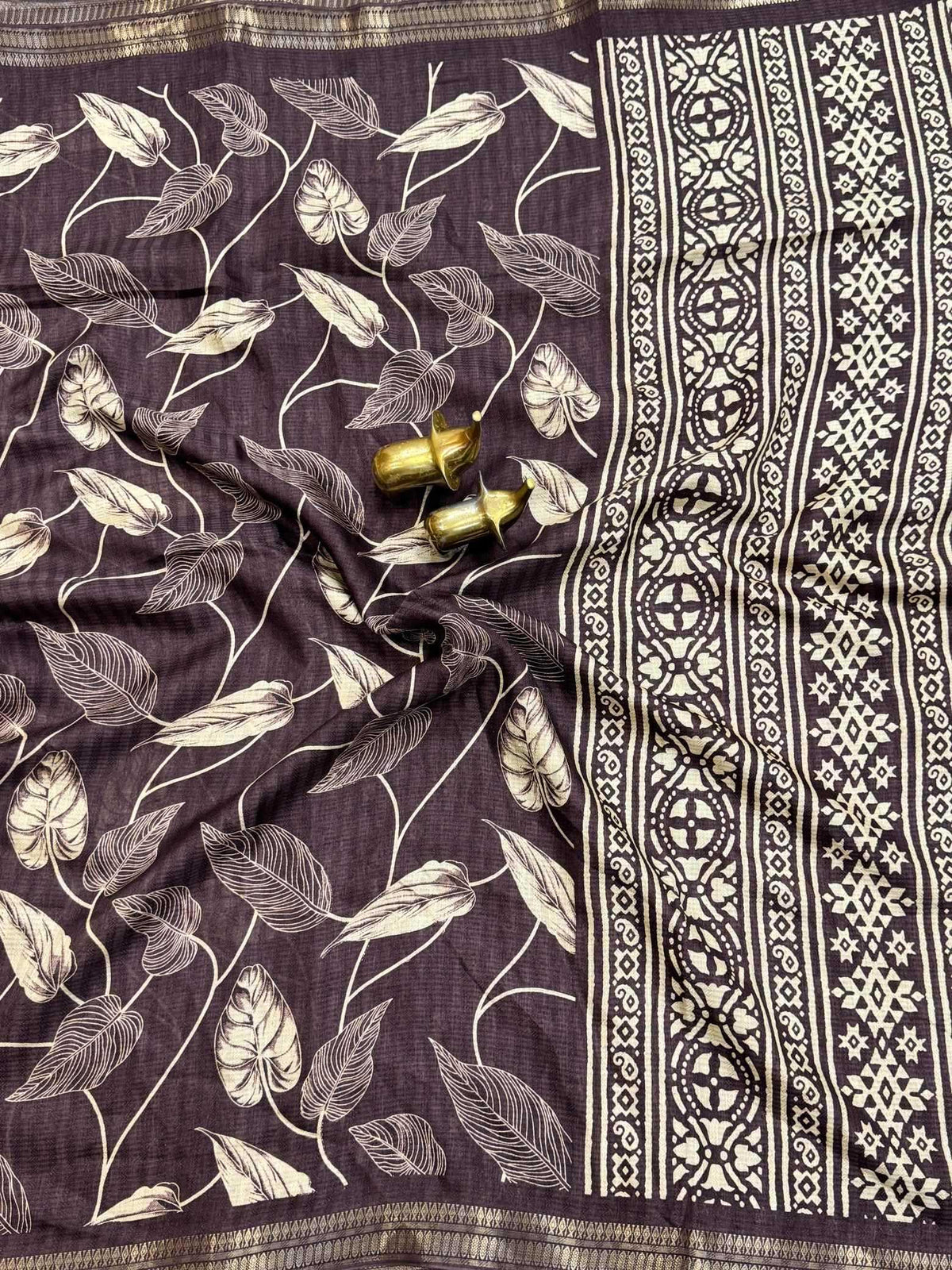 Subarna Tussar Silk Designer Saree in Brown