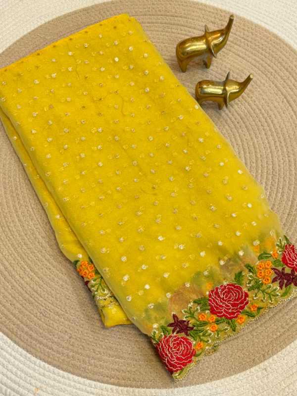 Tissue Embroidered Saree