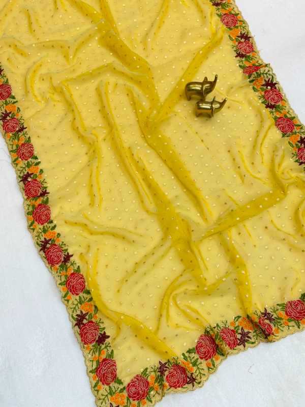 Tissue Embroidered Saree