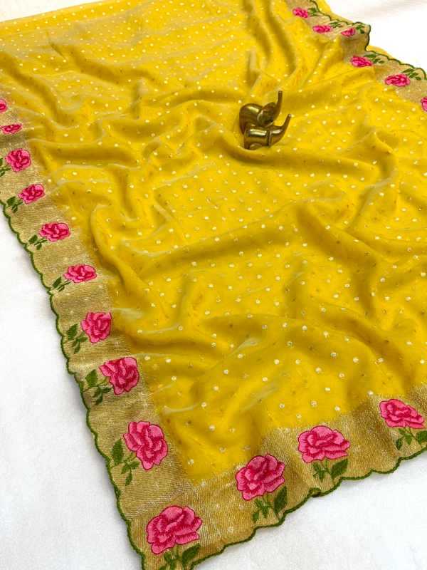 Tissue Embroidered Saree