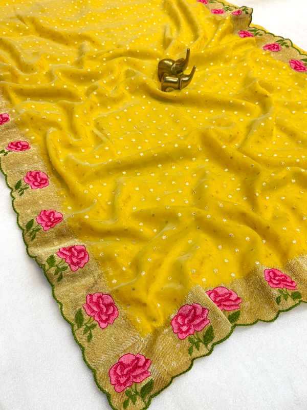 Tissue Embroidered Saree
